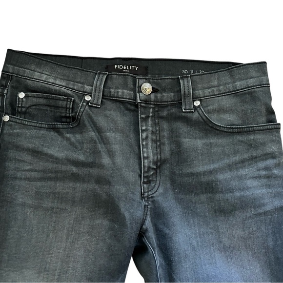 Fidelity Denim Men’s 50-11 Black Wash Jeans Sz 32X35 Straight Leg Revolver Cloud - Picture 3 of 9